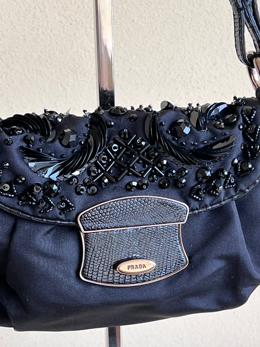Prada Faille ricamo nera