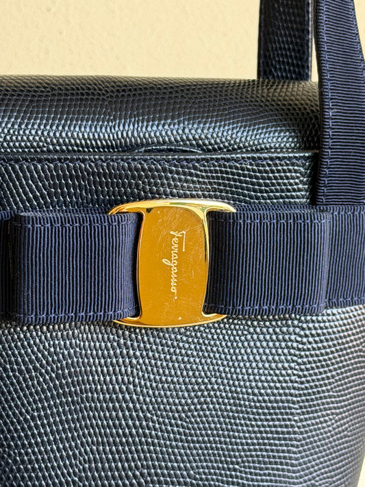 Salvatore Ferragamo Secchiello Bow blu