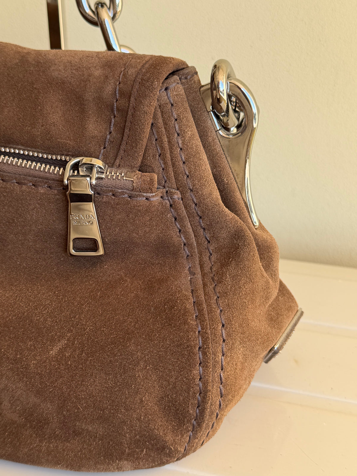 Prada Suede shoulder bag