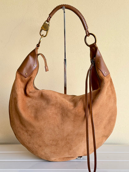 Gucci Suede Hobo Moon Bag