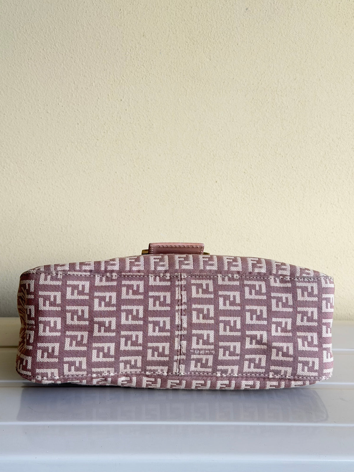 Fendi baguette double flap dust rose