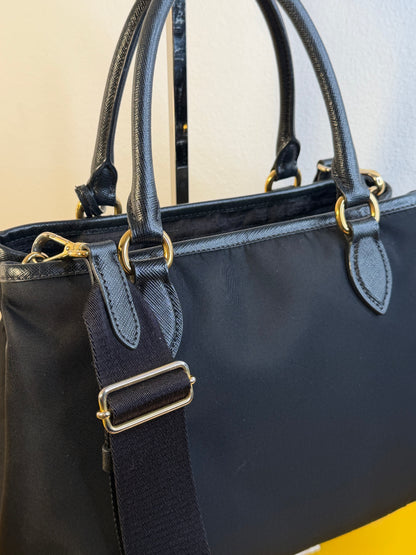 Prada tessuto e pelle Saffiano