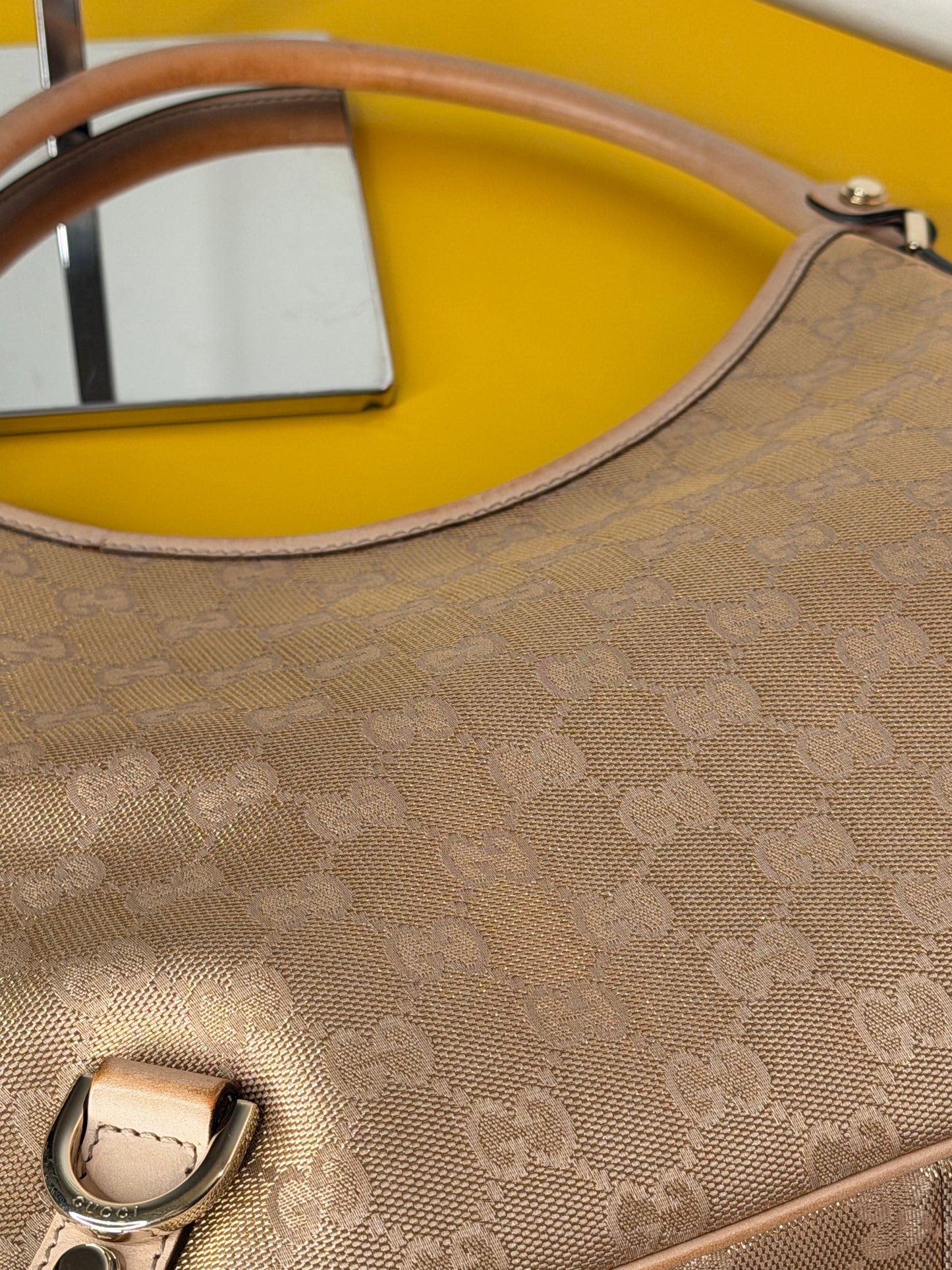 Gucci Abbey Hobo Gold/Pink