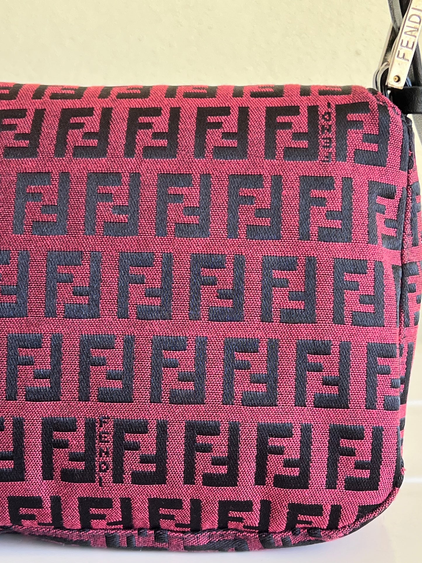 Fendi baguette Double Flap rossa/nera