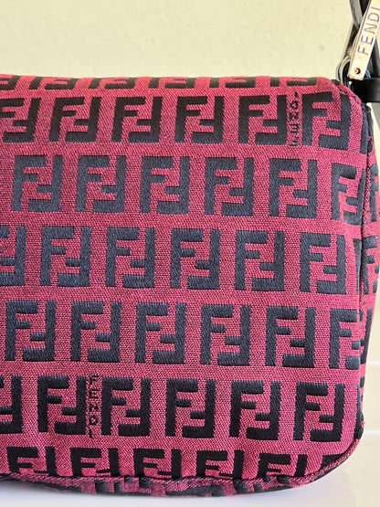 Fendi baguette Double Flap rossa/nera