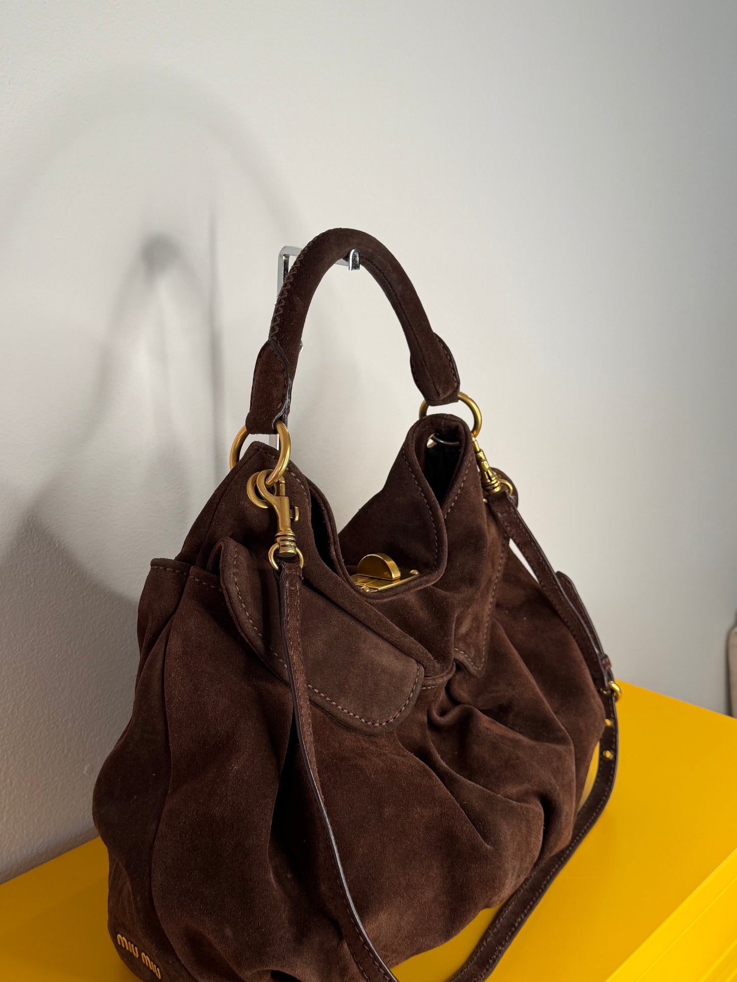 Miu Miu hobo suede