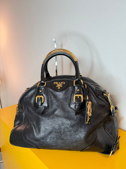 Prada tote gold handles
