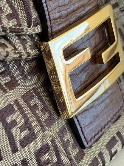 Fendi baguette double flap zucchino