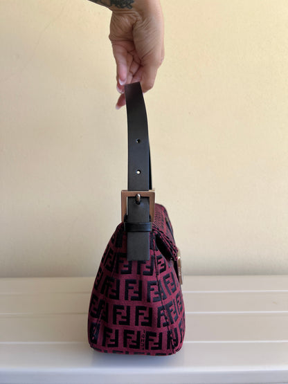 Fendi baguette Double Flap rossa/nera