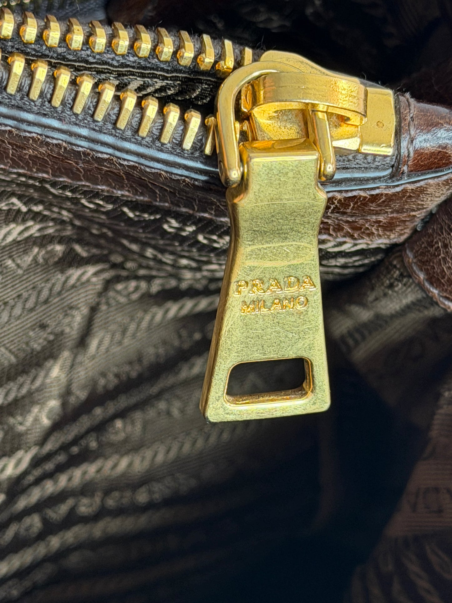 Prada tote medium brown