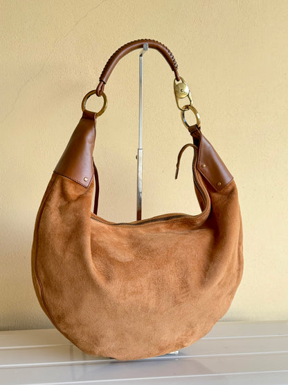 Gucci Suede Hobo Moon Bag