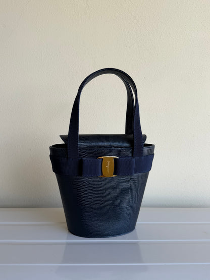 Salvatore Ferragamo Secchiello Bow blu