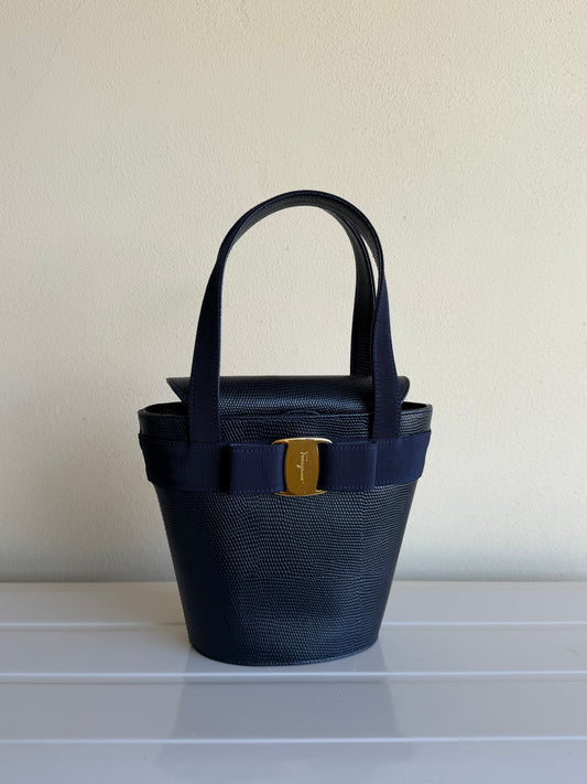 Salvatore Ferragamo Secchiello Bow blu