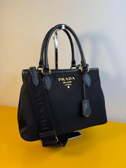 Prada tessuto e pelle Saffiano