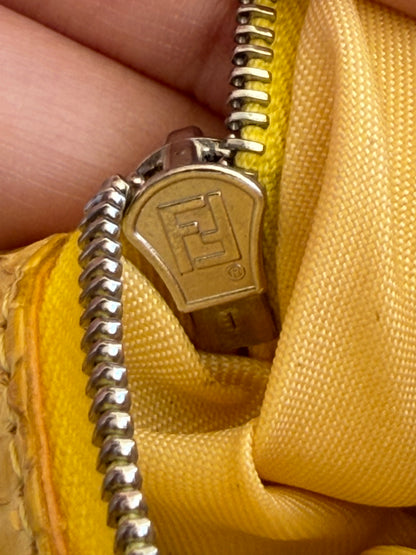 Fendi baguette pelle di pitone gialla