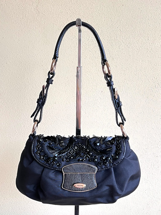 Prada Faille ricamo nera