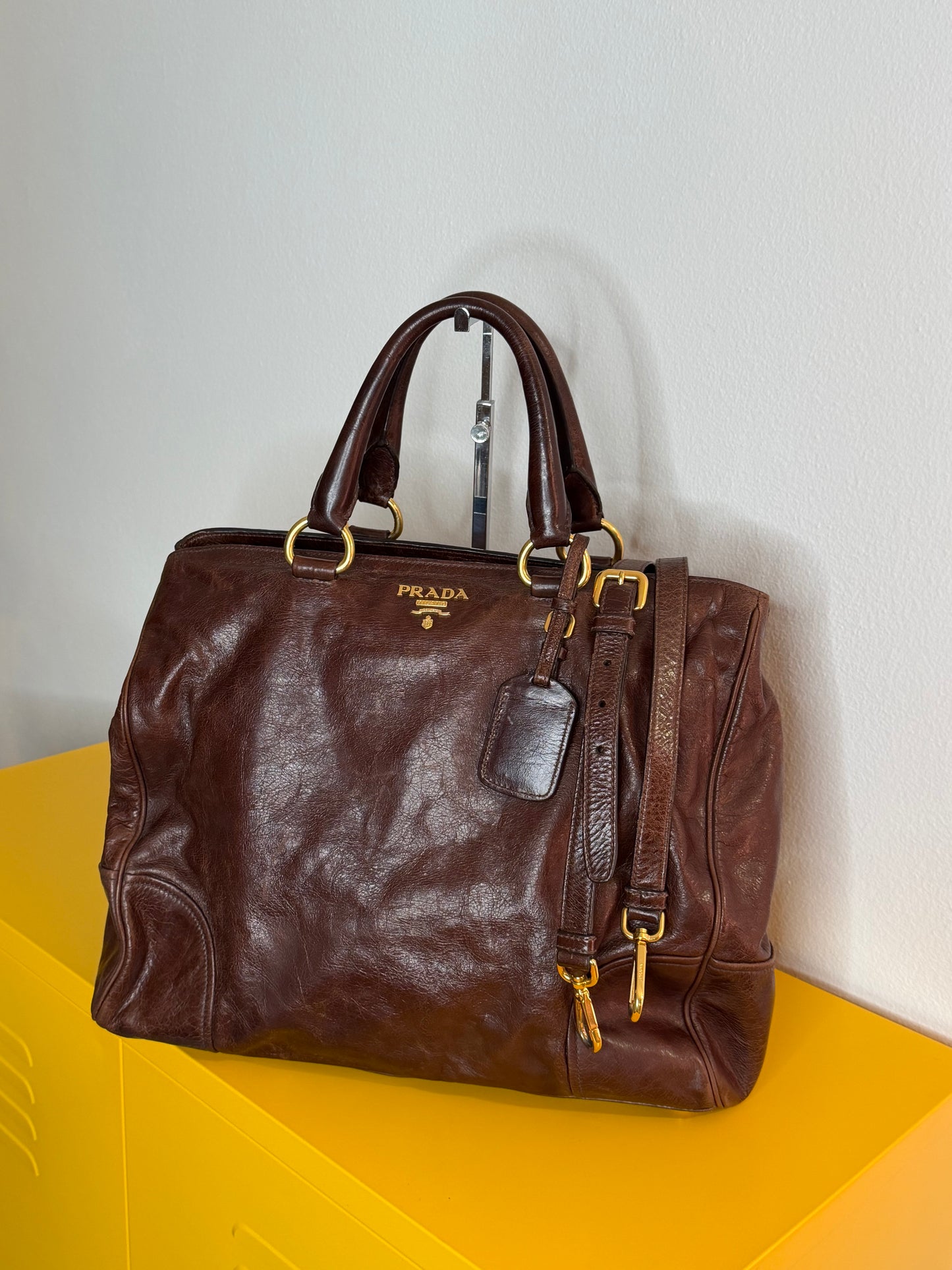 Prada tote medium brown