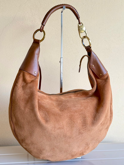 Gucci Suede Hobo Moon Bag