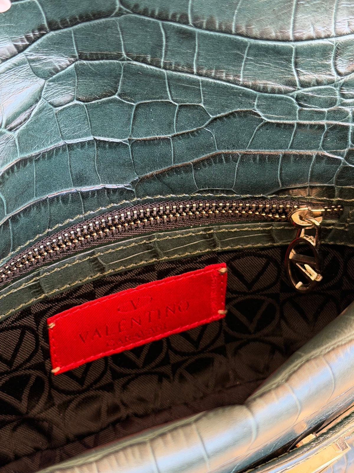 Valentino flat pelle stampa cocco