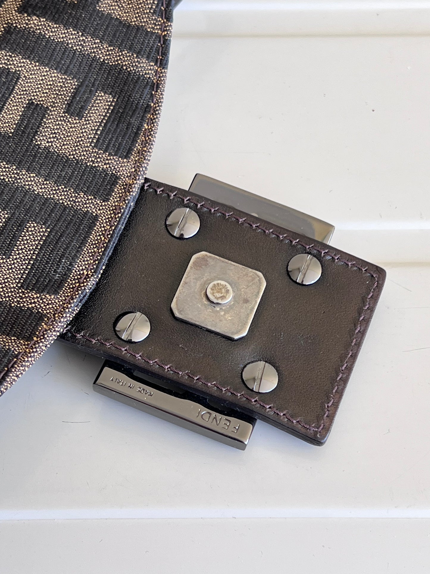Fendi baguette Double Flap Zucca