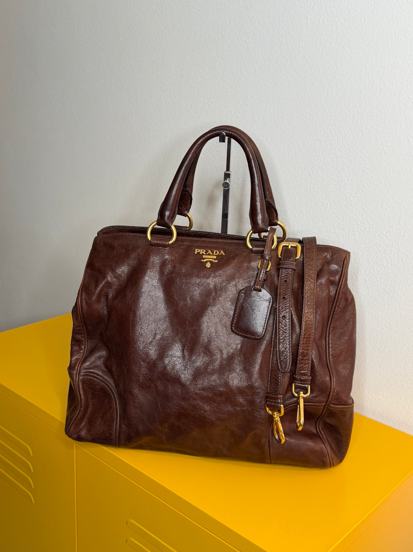 Prada tote medium brown