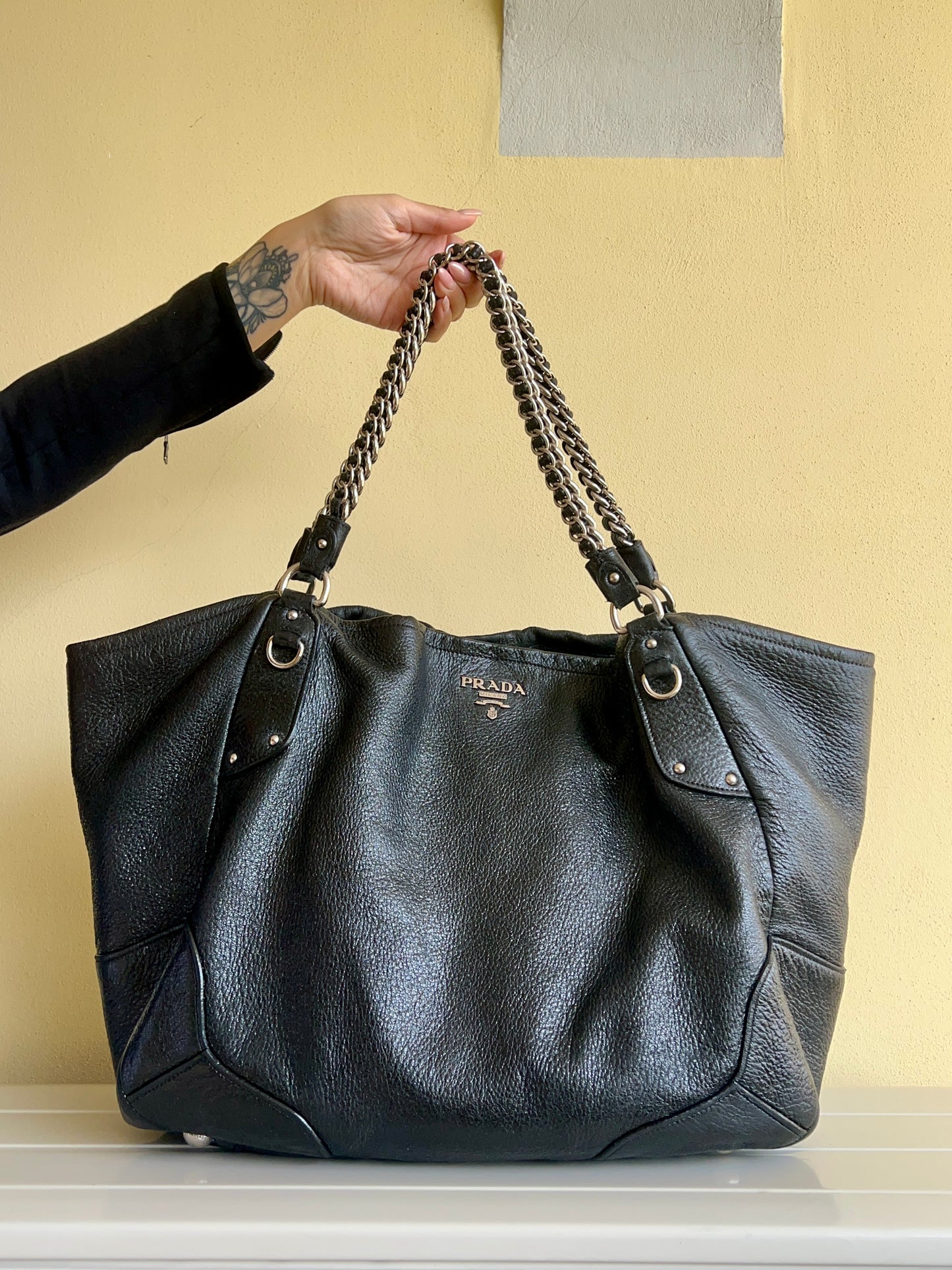 Prada leather chain