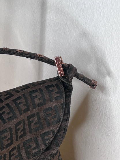 Fendi Baguette Marrone Double Flap