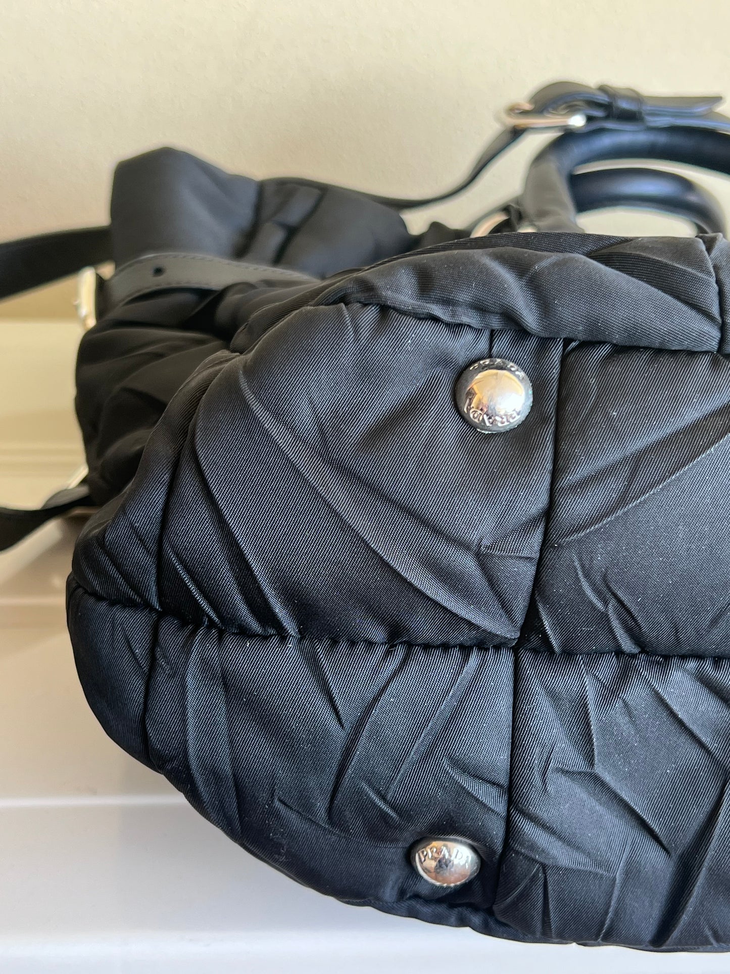 Prada Tessuto Crispy Satchel in Nylon trapuntato