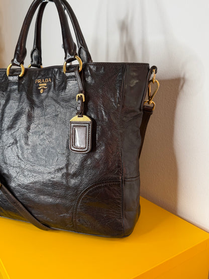 Prada tote dark chocolate