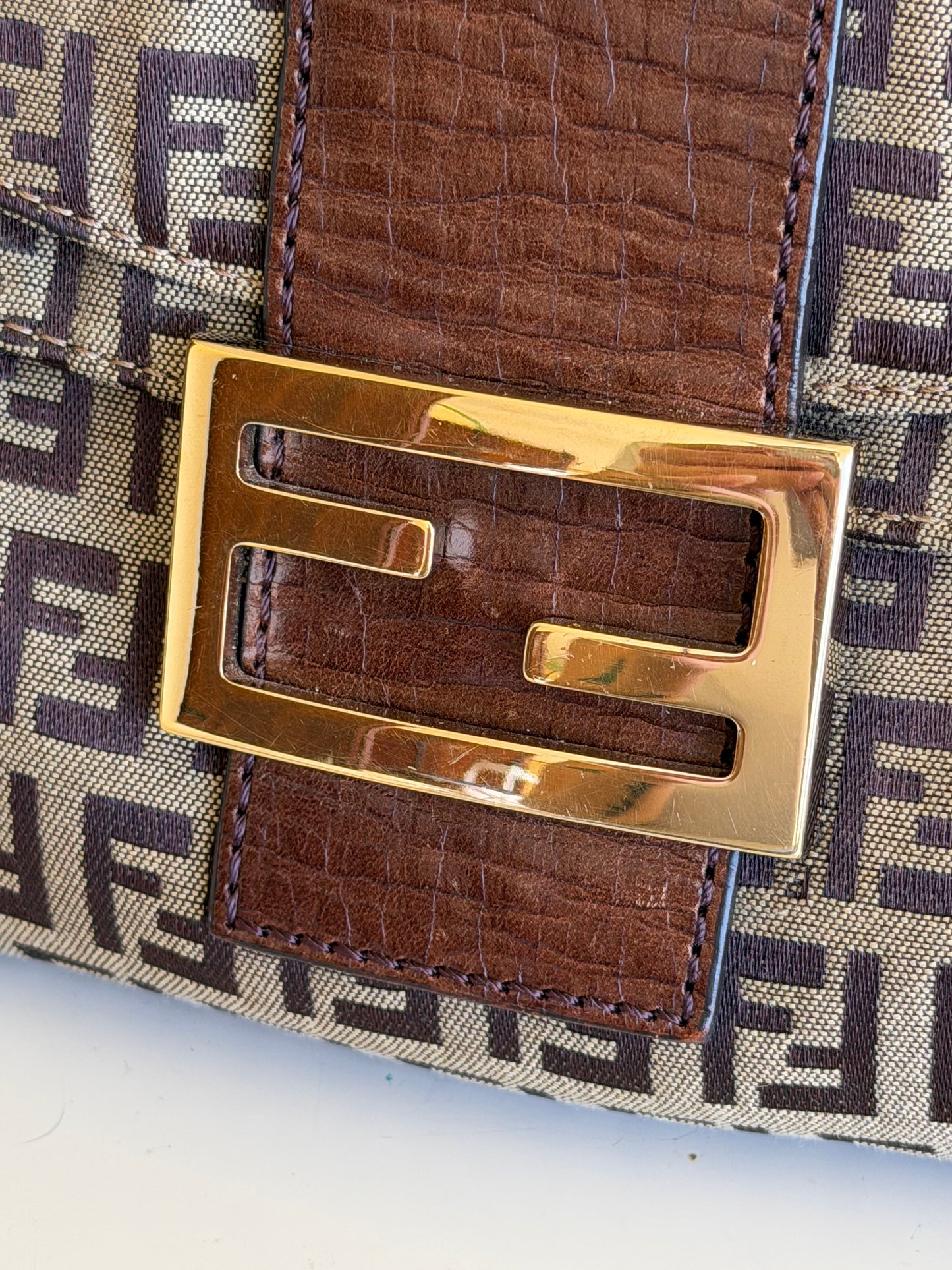 Fendi baguette double flap zucchino