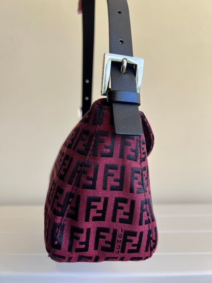 Fendi baguette Double Flap rossa/nera