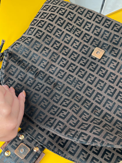 Fendi Baguette Marrone Double Flap