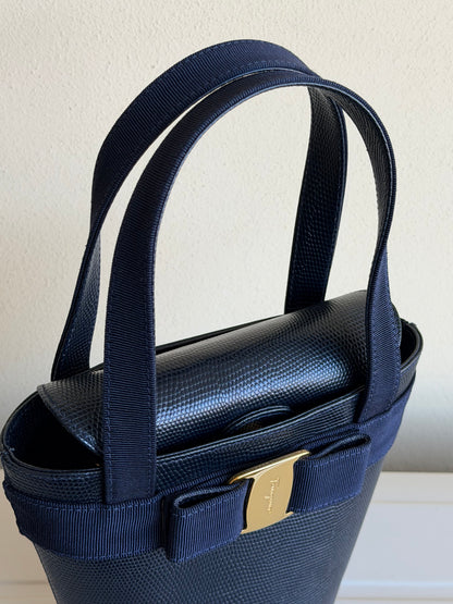 Salvatore Ferragamo Secchiello Bow blu