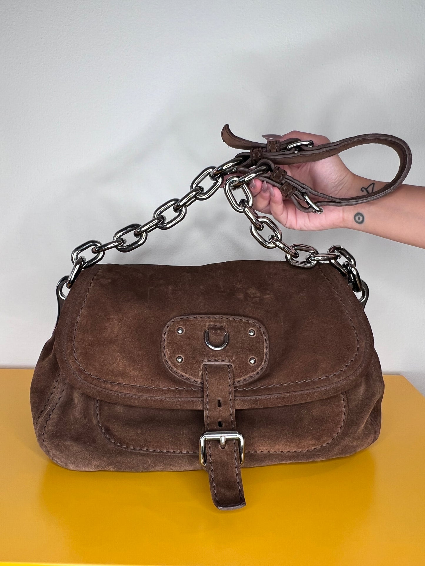 Prada Suede shoulder bag