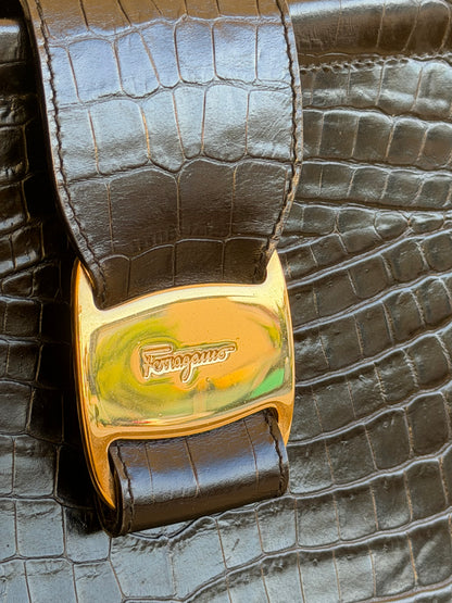 Ferragamo bow stampa cocco