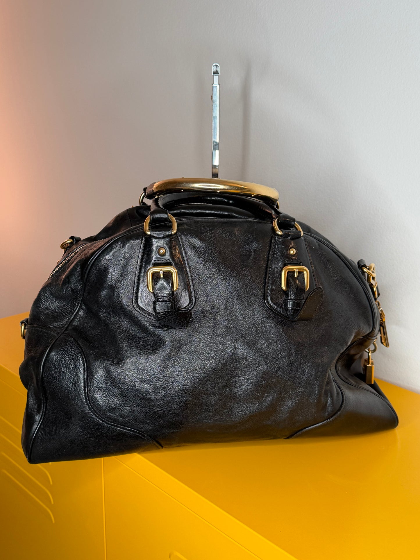 Prada tote gold handles