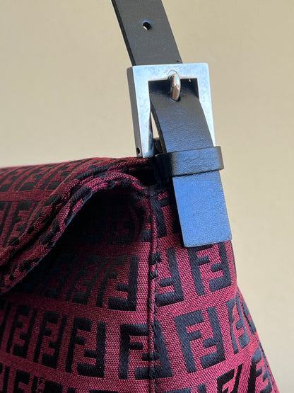 Fendi baguette Double Flap rossa/nera