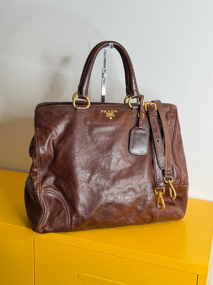 Prada tote medium brown