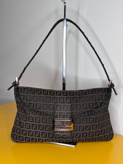 Fendi Baguette Marrone Double Flap