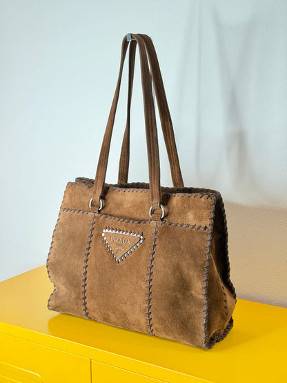 Prada tote suede