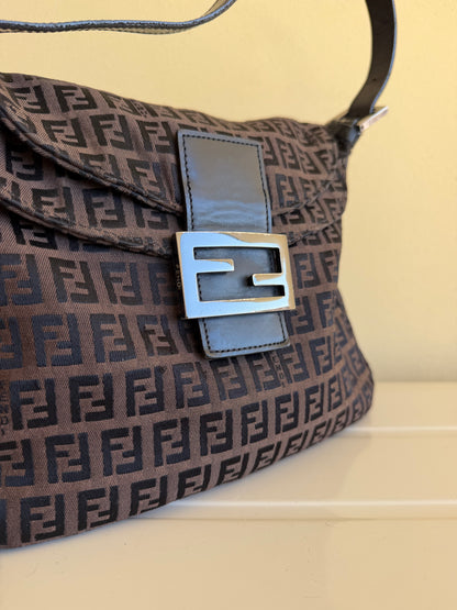 Fendi Double flap dark brown