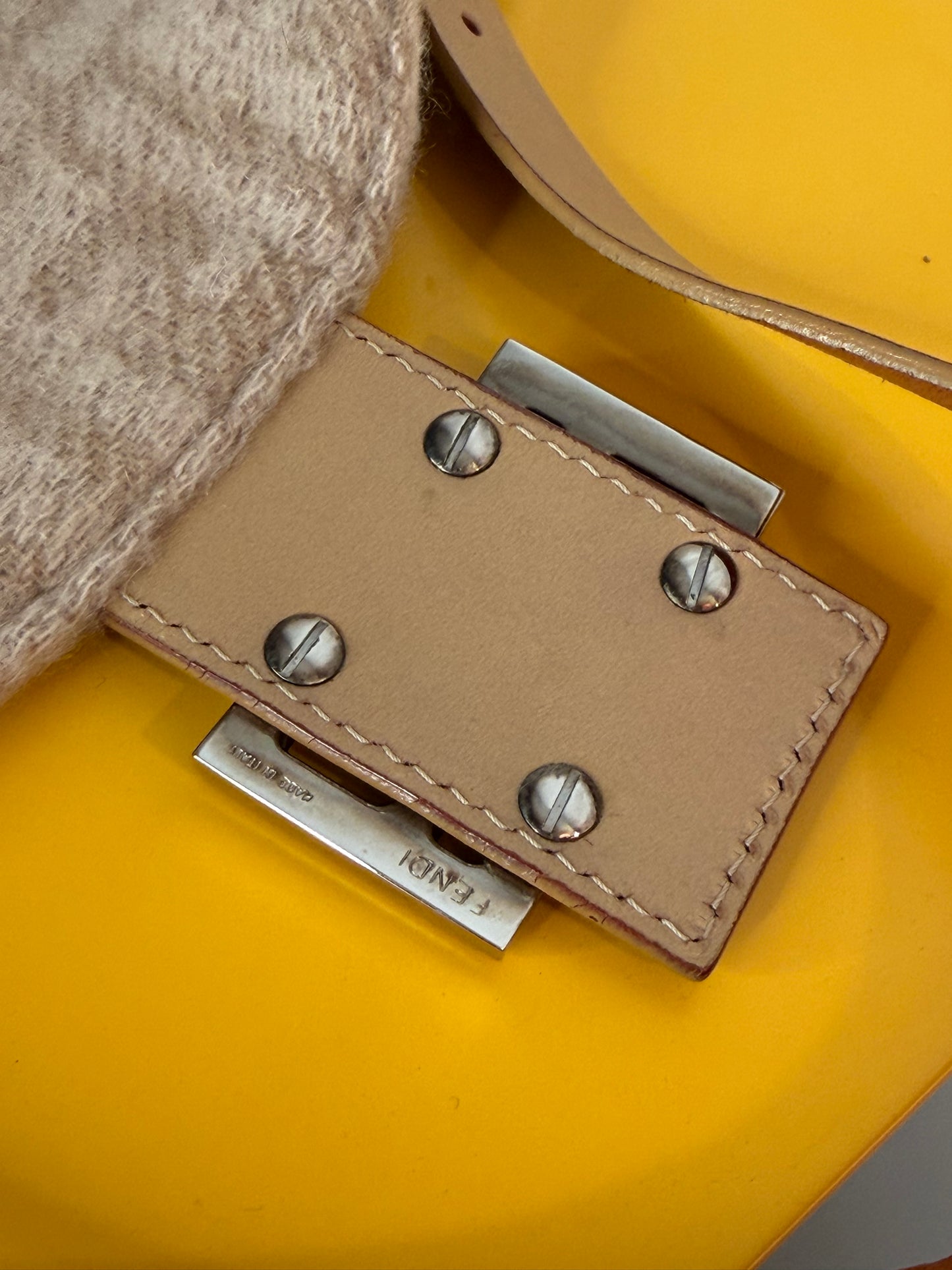 Fendi baguette double flap wool