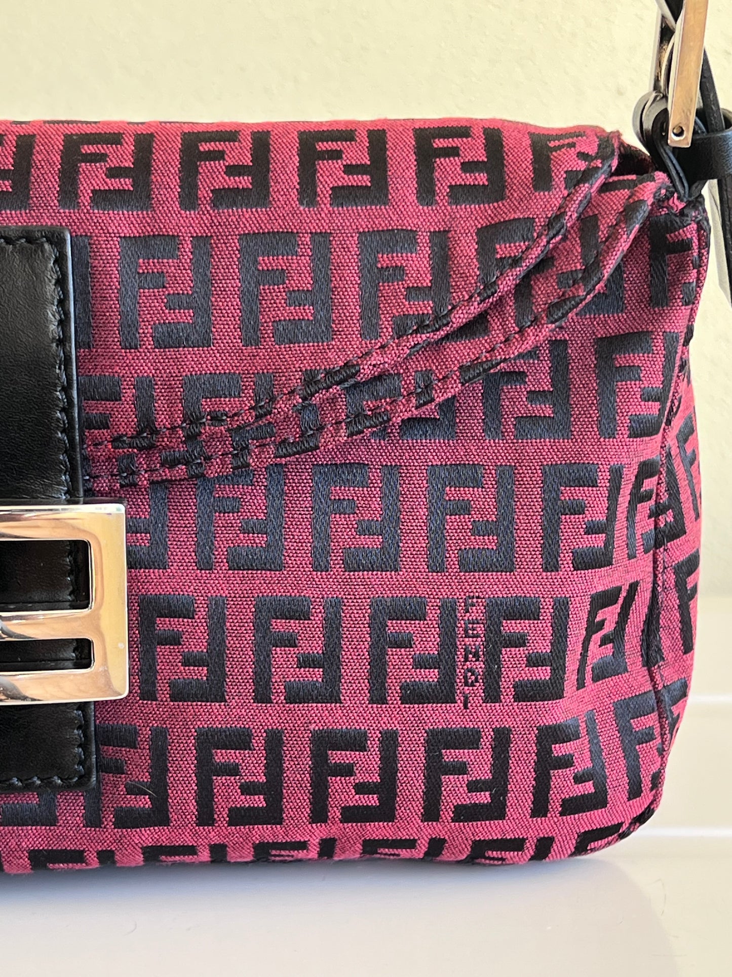 Fendi baguette Double Flap rossa/nera