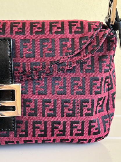 Fendi baguette Double Flap rossa/nera