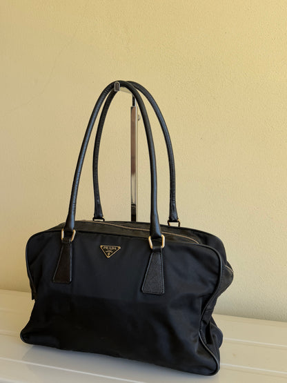 Prada Bauletto in Nylon e Pelle Saffiano