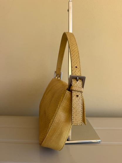 Fendi baguette pelle di pitone gialla