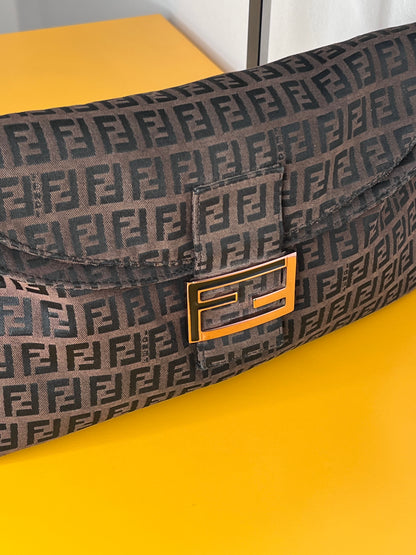 Fendi Baguette Marrone Double Flap