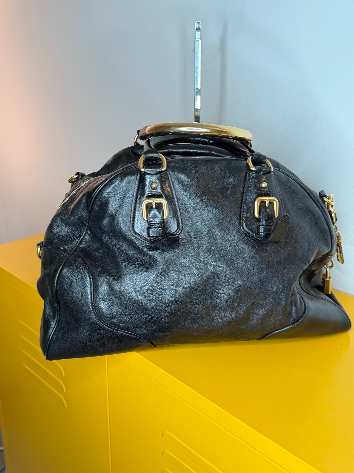Prada tote gold handles