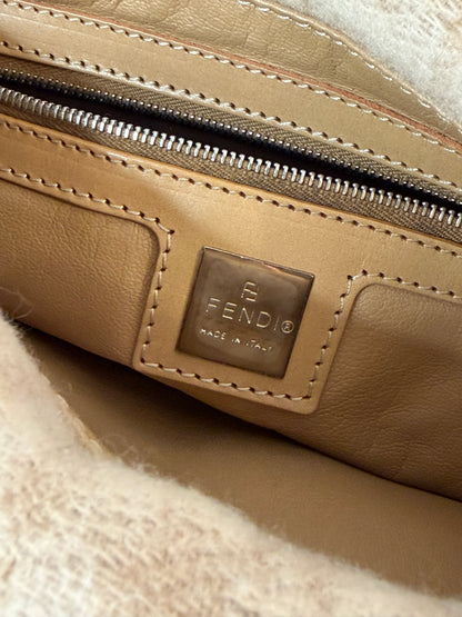 Fendi baguette double flap wool