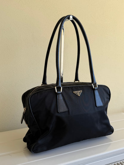 Prada Bauletto in Nylon e Pelle Saffiano